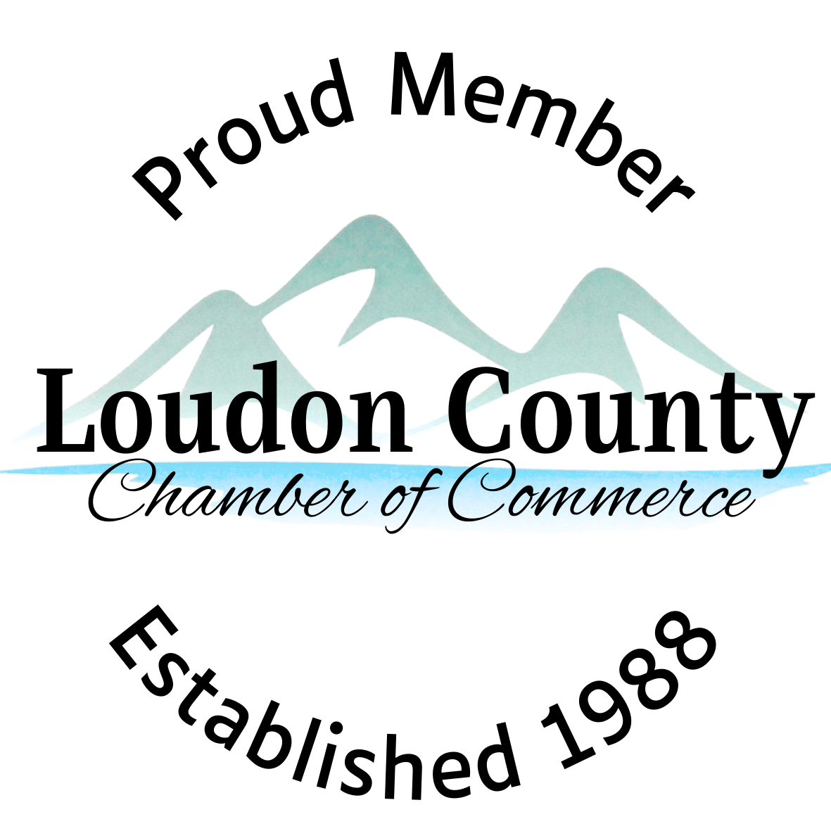 Loudon County Chamber of Commerce badge - Proud Member - Established 1988